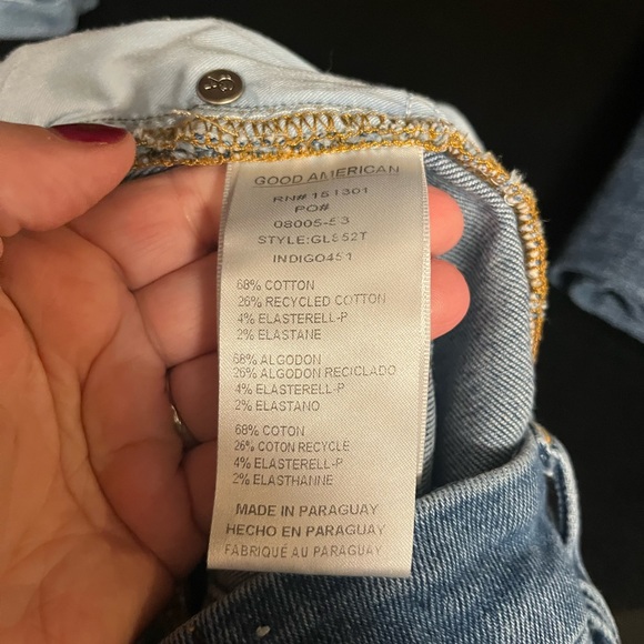 Good American Skinny Jeans w/ Frayed Hems Indigo SZ 10/30 - Picture 6 of 10